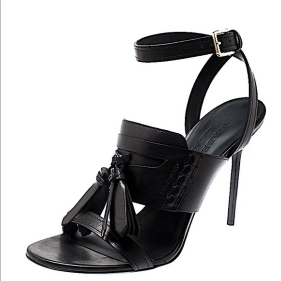 Burberry Black w/ Tag leather tassel strap sandals size EU 37.5 (Approx U.S 7.5) - Picture 2 of 5